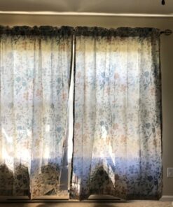 Sun Zero Kara Floral Print Energy Efficient Rod Pocket Single Curtain Panel, 54" x 84", Stone 54" x 84" 51 71zCGeRij2L