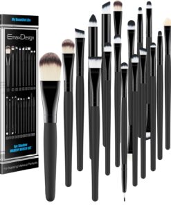 EmaxDesign 20 Pieces Makeup Brush Set Professional Face Eye Shadow Eyeliner Foundation Blush Lip Makeup Brushes Powder Liquid Cream Cosmetics Blending Brush Tool 45 71zCgPEHcrL