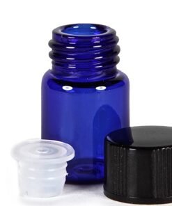 Vivaplex 24, Cobalt Blue, 2 ml (5/8 Dram) Glass Bottles, with Orifice Reducers and Black Caps 19 71zDsxxlevL