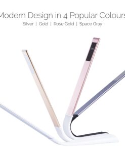 Luxe Cordless Eye Friendly LED Desk Lamp, USB Rechargeable up to 40 Hours of Continuous Light, Touch Control 6 Brightness Levels 3 Light Modes 360° Adjustable Modern Design Portable (Silver) (Silver) Silver 23 71zEZugrieL