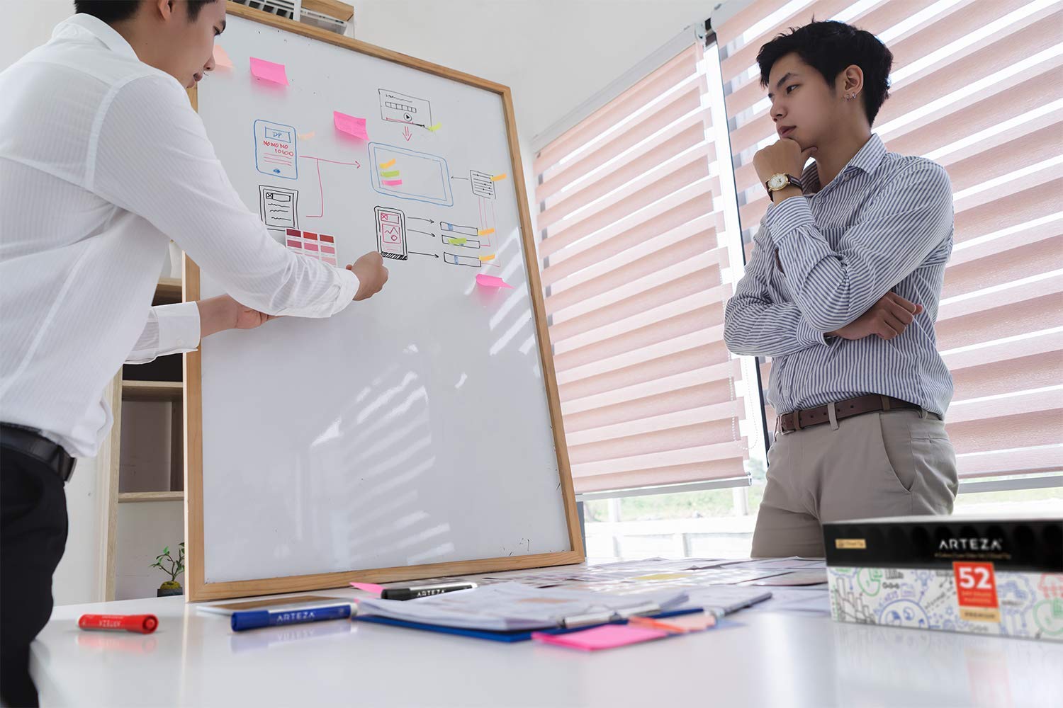 Arteza Dry Erase Markers, Bulk Pack of 52, Chisel Tip, 4 Assorted Colors with Low-Odor Ink, Whiteboard Markers, Back to School Supplies for Classroom, Office, or Home 1 Count (Pack of 52) 8 Arteza Dry Erase Markers, Bulk Pack of 52, Chisel Tip, 4 Assorted Colors with Low-Odor Ink, Whiteboard Markers, Back to School Supplies for Classroom, Office, or Home 1 Count (Pack of 52) - Image 8