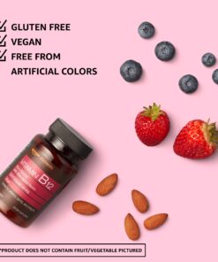 Amazon Elements Vitamin B12 Methylcobalamin 5000 mcg - Normal Energy Production and Metabolism, Immune System Support - 2 Month Supply, Berry Flavored Lozenges, 65 Count 19 71zFVr8ca4L