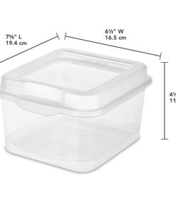 Sterilite FlipTop, Stackable Small Storage Bin with Hinging Lid, Plastic Container to Organize Desk at Home, Classroom, Office, Clear, 12-Pack 12 Pack 23 71zFgOCFkhL