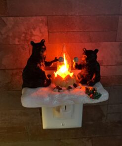 Roman Lights Exclusive Plug in Night Light, Features 2 Bears Roasting Marsh Mellows Around a Flickering Flame Camp Fire, 4.5-Inch 22 71zGl2fm8RL