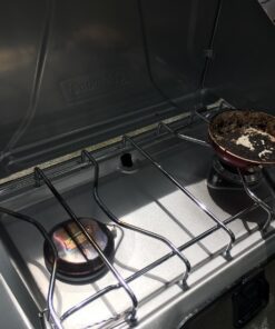 Coleman Triton+ 2-Burner Propane Camping Stove, Push-Button Instant Ignition, Portable Camp Grill, Adjustable Burners, Wind Guards, 22,000 Total BTUs of Power, Beach Cookouts, Backyard BBQ, Tailgating Silver 69 71zHVvB8xL