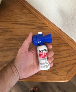 SABRE Sport and Safety Horn, 115 dB Air Horn, 60 ¼ Second or 25 ½ Second Bursts, Audible Up to 1/2-Miles (804-Meters), Perfect for Use at Sporting Events, Boating, Camping, Hiking 17 71zHWmN7C2L
