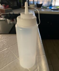 New Star Foodservice 26269 Squeeze Bottles Plastic, Wide Mouth with Caps, 32 oz, Clear, Pack of 6 32 oz 6-Pack 32 71zHpKz69hL