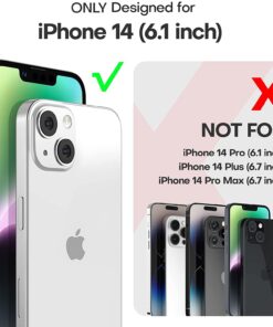 Alternative view of TAURI 5 in 1 Designed for iPhone 14 Case, [Not Yellowing] with 2 Screen Protector + 2 Camera Lens Protector [Military Drop Protection] Shockproof Slim Phone Case for iPhone 14 - Green