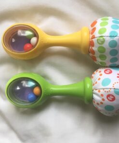 Fisher-Price Baby Toys Rattle ‘n Rock Maracas, Set of 2 Soft Musical Instruments for Infants 3+ Months, Green & Yellow Green/Yellow 32 71zLUK j1gL 2