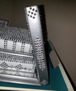 Royal Imports Diamond Sparkling Rhinestone Bling Wrap Ribbon Bulk DIY Roll - Event Decorations, Wedding Cake, Bridal/Baby Shower, Birthday, Arts & Crafts, Party Decorations - 30 Ft - 1 Roll - Silver 1 Roll (24-Rows) 67 71zMv 7yBL