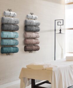 Alternative view of Sorbus Towel Rack Wall Mounted – Metal Towel Holder for Bathroom Wall, Washcloth, Rolled Bath Towels, Spa, Gym, Camper Rv, Shelf Cabinet - 6 Level Wine Rack Wall Mounted for Kitchen Bar, Wine Cellar