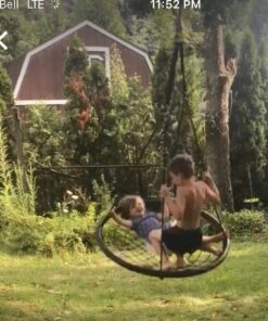 Sorbus Saucer Tree Swing- Kids Outdoor Disc Round Swing - 40" Heavy Duty 220lbs Seat- Easy Install Flying Saucer Web Circle Swing- Perfect for Gift,Playground, Birthday, Xmas, IndoorOutdoor Tire Swing Net Seat 40 Inch 39 71zOHETkWEL