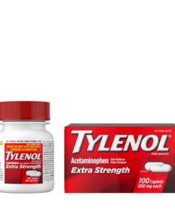 Tylenol Extra Strength Caplets with 500 mg Acetaminophen Pain Reliever Fever Reducer ct, no Flavour, 100 Count 100 Count (Pack of 1) 38 71zOqkn3RpL