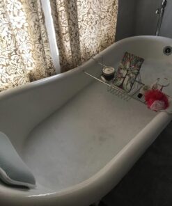 iPEGTOP Stainless Steel Bathtub Caddy Tray - Over Bath Tub Racks Shower Organizer with Extending Sides, Removable Wine Glass Book Holder 39 71zPC AE9RL