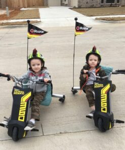 Razor PowerRider 360 – Electric Tricycle, Up to 9 mph, Welded Steel Fork, 12V Powered Ride-On for Ages 8 and Up, Black, Yellow 34 71zQpE0rDiL