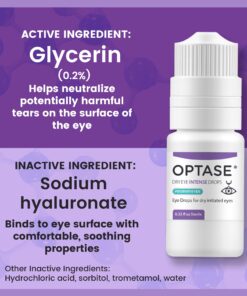 Optase Dry Eye Intense Drops - Preservative Free for Long Lasting Relief Artificial Tears To Relieve Severe Symptoms Multidose Bottle Step 3 Hydrate .33 fl oz, 300 Doses 30 71zR8J7 RNL