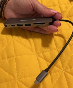 Hiearcool USB C Hub, USB C Multi-port Adapter for MacBook Pro, 7 in 1 USB C to HDMI Hub Dongle Compatible for USB C Laptops and Other Type C Devices (4K HDMI USB3.0 SD/TF Card Reader 100W PD) Space grey 49 71zSjJTCJxL