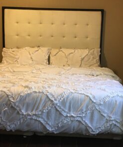 Lush Decor Avon Comforter Ruffled 3 Piece Bedding Set with Pillow Shams, King, White 32 71zTMtANPrL
