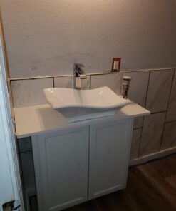 Bathroom White Ceramic Porcelain Vessel Vanity Sink 7459 +FREE Pop Up Drain White -7459 31 71zTya2YOfL