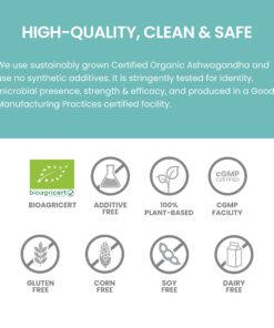 Himalaya Organic Ashwagandha, 60 Day Supply, Herbal Supplement for Stress Relief, Energy Support, Occasional Sleeplessness, USDA Certified Organic, Non-GMO, Vegan, Gluten Free, 670 mg, 60 Caplets 33 71zU2YhmB7L