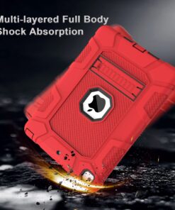 Rantice iPad 6th Generation Cases, iPad 5th Generation Case, iPad Air 2 Case, iPad 9.7 Case, Shockproof Rugged Drop Protection Cover Built with Kickstand for iPad 9.7'' A1893/A1954/A1822/A1823(Red) Red+Black 27 71zUFeig6ML