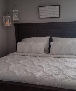 Lush Decor Avon Comforter Ruffled 3 Piece Bedding Set with Pillow Shams, King, White 25 71zUNela4jL