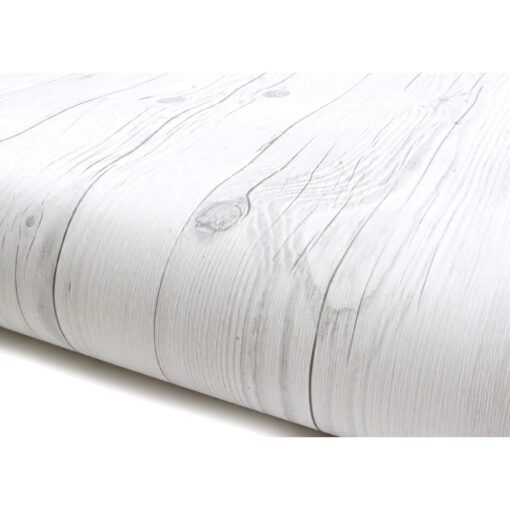 ROSEROSA Peel and Stick PVC Reclaimed Wood Self-Adhesive Wallpaper Covering Countertop Backsplash Panel White (22344 : 1.64 Feet X 9.84 Feet)