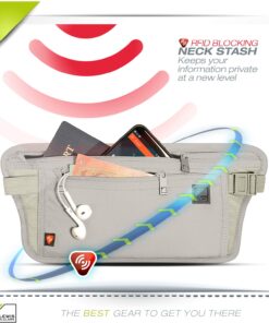 Lewis N. Clark RFID Blocking Money Belt Travel Pouch Waist Stash + Credit Card, Id, Passport Holder for Women & Men Taupe 11 71zW14PdeWL