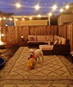 Stylish Camping 119187 9-feet by 18-feet Reversible Mat, Plastic Straw Rug, Large Floor Mat for Outdoors, RV, Patio, Backyard, Picnic, Beach, Camping (Brown/Beige) 9x18 Brown/Beige 28 71zW1cCTN9L