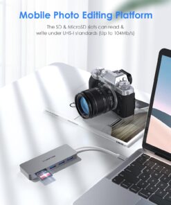 Alternative view of LENTION USB C Hub with 3 USB 3.0 & SD/Micro SD Card Reader Compatible Iphone15, 2023-2016 MacBook Pro, New Mac Air/iPad Pro/Surface, More, Stable Driver Certified Type C Adapter (CB-C15, Space Gray)