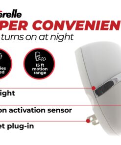 Amerelle Motion Sensor Night Light - LED Plug In Night Light With Sensor That Lights Up When It Auto Detects Motion - Wide 100 Degree Detection Zone - Ideal for Bathroom & Nursery - (73092CC) 1 25 71zWkG vpsL