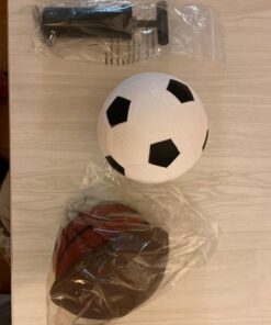 AppleRound Pack of 4 Sports Balls with 1 Pump: 1 Each of 5" Soccer Ball, 5" Basketball, 5" Playground Ball, and 6.5" Football (4 Balls and 1 Pump) 61 71zWuC46CvL
