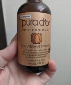 PURA D'OR 20% Vitamin C Serum (4oz BEST VALUE) Lightweight Maximum Strength Formula,Hyaluronic Acid,Retinol,Professional Grade Treatment For Face & Eyes,Dark Spots,Acne,Wrinkles,For Men & Women 38 71zXVeLnLPL 3