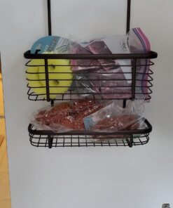 iDesign Steel Over-The-Cabinet 2-Tier Hanging Kitchen Storage Basket The Axis Collection, 4" x 11.1" x 16.3", Bronze 28 71zZTqs6vL