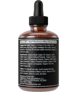 Alternative view of Hair Growth Serum For Hair Thickening + Moisturizing. Vegan Hair Growth Oil Scalp Treatment For Women, Men with Dry, Frizzy, Weak Hair and Hair Loss. Peppermint, Wild Black Castor Oil, Unscented 1oz 1.01 Fl Oz (Pack of 1)