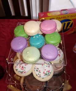 Vdomus 4 Tier Acrylic Cupcake Stand Pastry Stand with LED String Lights Dessert Tree Tower Cake Pyramid for Birthday Wedding Party Babyshower Christmas, Holds up to 50 Cupcakes (Warm) Gold 4 Tier Square 38 71za0g5cLTL