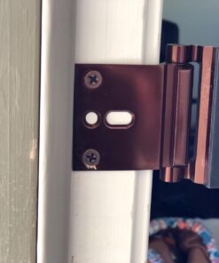BAOWEIJD Door Lock Child Proof, Home Security Door Reinforcement Lock Withstand 800 lbs Door Latch Double Safety Security Protection for Your Home (Brown Door Security Lock) Brown 41 71zaUoTU1pL