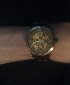 AMPM24 Men's Steampunk Mechanical Leather Bronze Skeleton Self-Winding Auto Wrist Wacth PMW198 27 71zbBXZjnkL