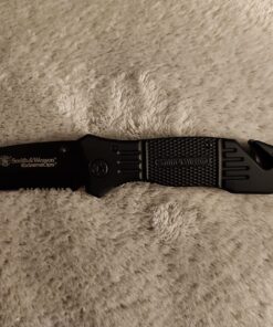 Smith & Wesson SWFR2S 8in High Carbon S.S. Folding Knife with 3.3in Tanto Point Serrated Blade and Aluminum Handle for Outdoor, Tactical, Survival and EDC Box 27 71zba IrWL