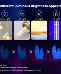 AMOLEN PLA 3D Printer Filament, 1.75mm Glow in The Dark Blue Filament for 3D Printing, 1kg(2.2lbs) Spool, Compatible with Most FDM Printer Glow-blue 34 71zcGiXMzoL