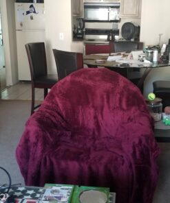 ALPHA CAMP Oversized Camping Chairs Padded Moon Round Chair Saucer Recliner with Folding Cup Holder and Carry Bag Red 41 71zcS8bOZUL