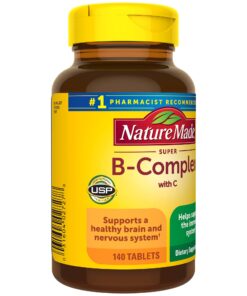 Nature Made Super B Complex with Vitamin C and Folic Acid, Dietary Supplement for Immune Support, 140 Tablets, 140 Day Supply 140 Count 32 71zcnyvNudL