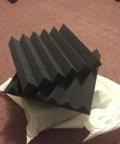 Professional Acoustic Foam Panels - Wedge Style 12x12x2” Tiles - 4 Pack - Studio Foam for Sound Dampening - Soundproofing Foam for Walls and Ceilings (Charcoal Color) Charcoal 44 71zctIw7DaL