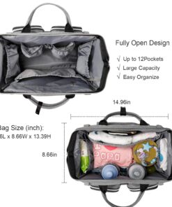 Diaper Bag Tote with Stroller Straps and Changing Pad Large Grey 15 71zdgNtc L