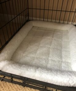 MidWest Homes for Pets Bolster Fleece Pet Bed for Dog And Cats 24L-Inch White w/ Comfortable Bolster | Ideal for Small Dog Breeds & Fits a 24-Inch Dog Crate | Machine Wash & Dry | 1-Year Warranty 48 71zfGKdlL
