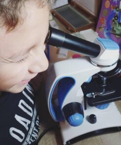 AmScope M162C-2L-PB10-WM-SP14-50P100S 40X-1000X Beginners Microscope Kit for Kids & Students w/Complete Science Accessory Kit + World of The Microscope Book 79 71zfxGUMLBL