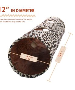 PAWZ Road Cat Toys Collapsible Tunnel Dog Tube for Fat Cat,Rabbits,Dogs Length 51" Diameter 12" Leopard Large-51" 21 71zly2F1EKL