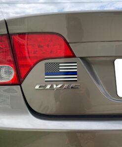Thin Blue Line Flag Decal - 3x5 in. Black White and Blue American Flag Sticker for Cars and Trucks - in Support of Police and Law Enforcement Officers (1) 1 24 71zockIBkOL
