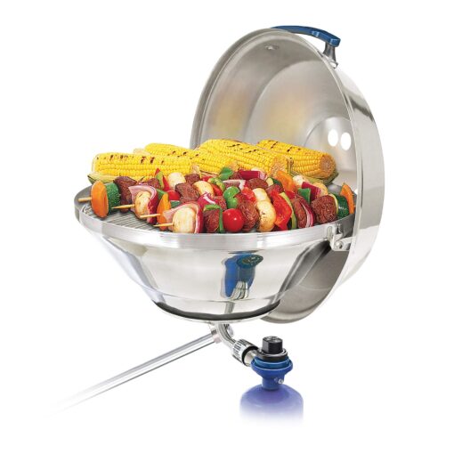 Marine Kettle Gas Grill with Hinged Lid, Party Size