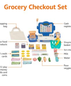 Alternative view of Amazon Basics Grocery Store Checkout Counter, Kids Supermarket Pretend Play Store, Gift for Age 3Y+